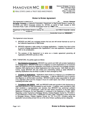 Broker to Broker Agreement