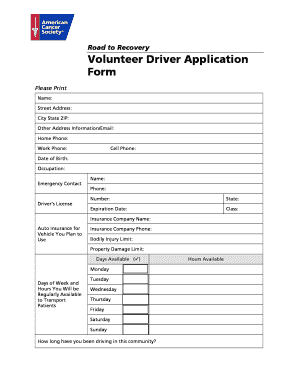 Volunteer Driver Application