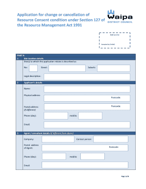 Application for Change or Cancellation of Resource Consent