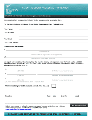 Client Account Access Authorization Form