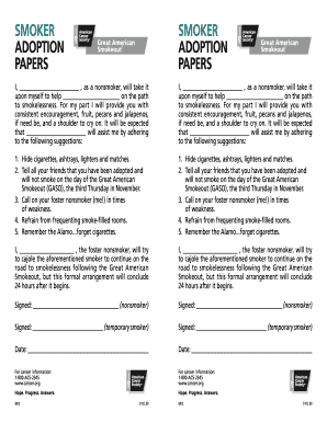 Great American Smokeout Adoption Papers