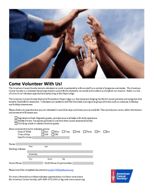 American Cancer Society Volunteer Application