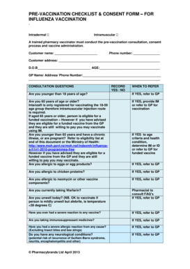 Influenza Vaccination Consent Form
