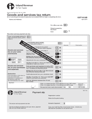 New Zealand GST Return Form
