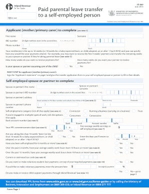 Paid Parental Leave Transfer Form