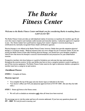 Burke Fitness Center Physician Approval Form