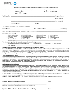 Authorization for Use and Disclosure of Protected Health Information