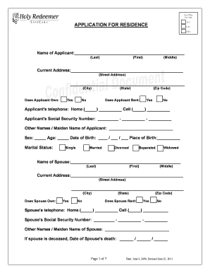 Residential Long-Term Care Application
