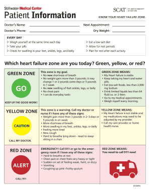 Heart Failure Zone Tracking Form