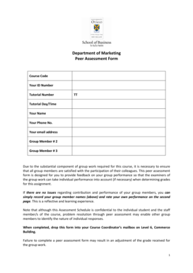 Peer Assessment Form