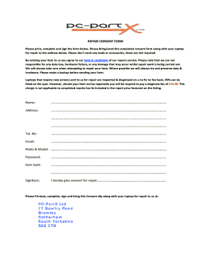 Laptop Repair Consent Form