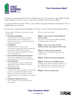 First National Bank of Pasco Switch Kit