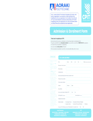 CPIT Admission & Enrolment Form