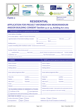 New Zealand Building Consent Application
