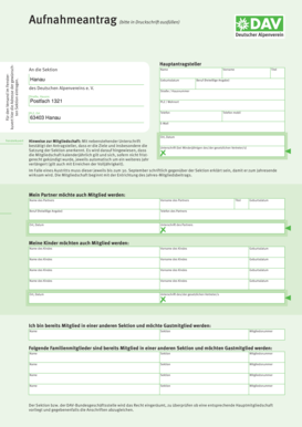 Aufnahmeantrag