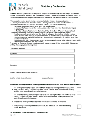 New Zealand Statutory Declaration Form