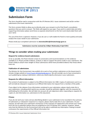 ETS Review 2011 Submission Form