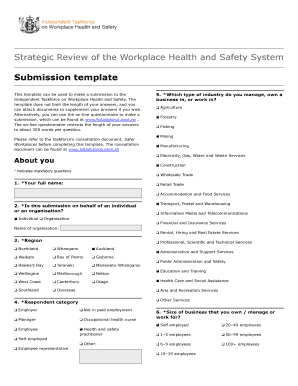 Workplace Health and Safety Submission Template