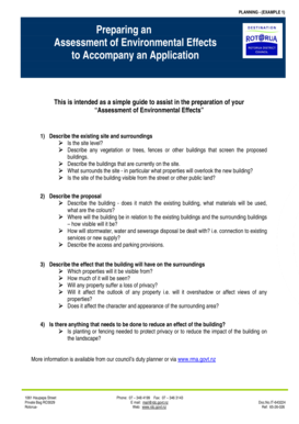 Assessment of Environmental Effects