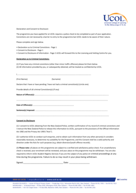Declaration and Consent to Disclosure
