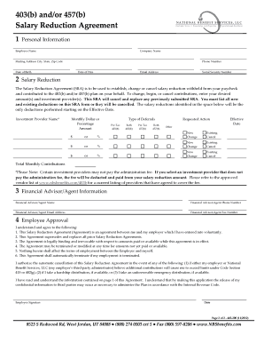 403(b) and 457(b) Salary Reduction Agreement