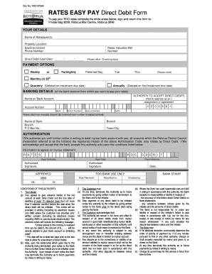 Rates Easy Pay Direct Debit Form