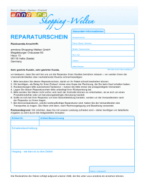 Reparaturformular