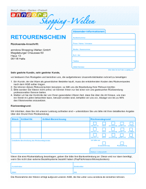 Rücksendeformular