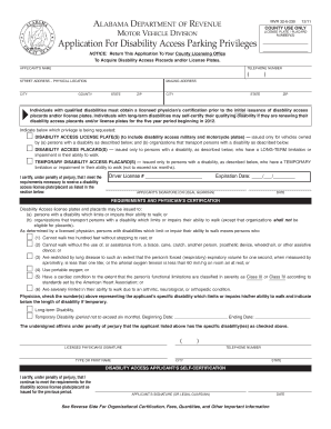 Alabama Disability Access Parking Application