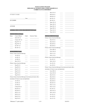 Vendor appointment letter sample - ALICE LLOYD COLLEGE BIOLOGICAL SCIENCE EDUCATION GRADES 812 CURRICULUM GUIDESHEET Mus 101 (3) STUDENTS NAME Phil 105 (3) Phil 201 (3) Date: Rel 101 (3) ID NUMBER Rel 102 (3) Span 101 (3) Span 102 (3) ADVISOR Span 201 (3) Span 202 (3) Thea -