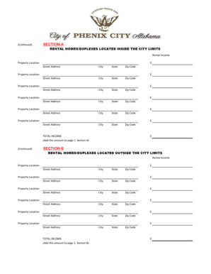 Rental Income Statement