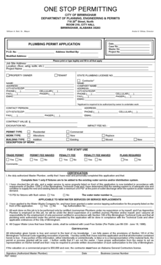 Plumbing Permit Application