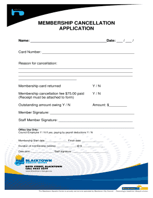 Membership Cancellation Application