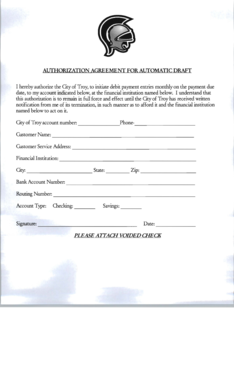 Authorization Agreement for Automatic Draft