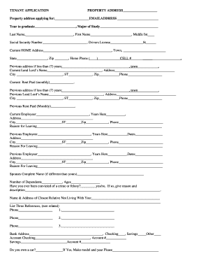 Tenant Application Form