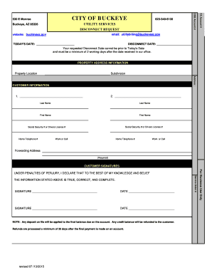 Utility Disconnect Request