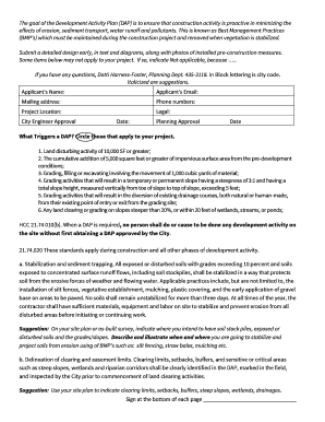 Development Activity Plan Form