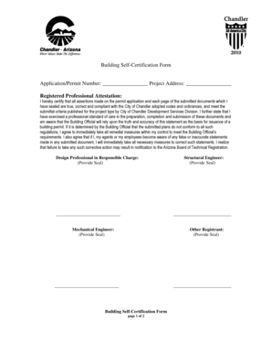 Building Self-Certification Form