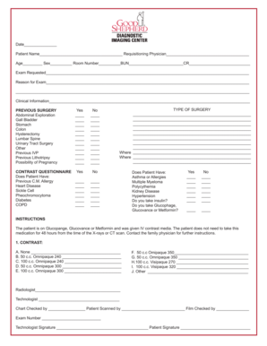 Medical Imaging Contrast Questionnaire