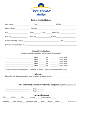 Patient Health History Form