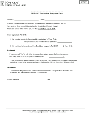 Graduation Response Form
