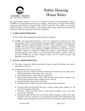 Public Housing House Rules Agreement