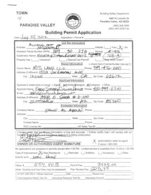 Paradise Valley Building Permit Application