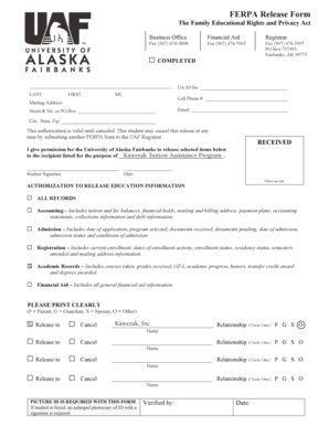 FERPA Release Form