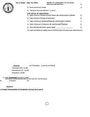 City of Kodiak Sales Tax Return