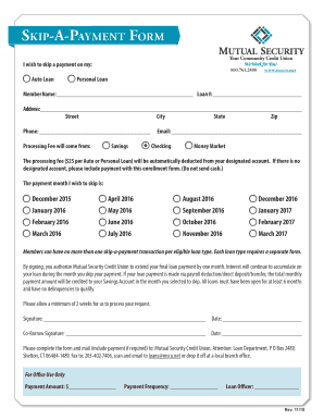 Skip-A-Payment Form