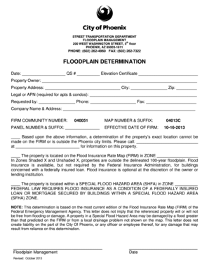 Arizona Floodplain Determination Form