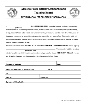 Arizona Peace Officer Certification Application