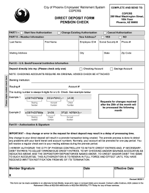 City of Phoenix Direct Deposit Form