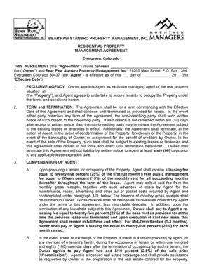 Residential Property Management Agreement